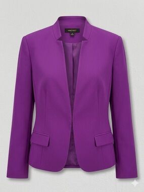 Nine West Vibrant Purple Open-Front Blazer